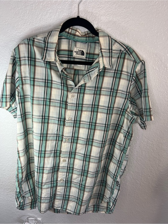 The North Face Other - The North Face Men’s Short Sleeve Plaid Button-Down Shirt in Mint and White